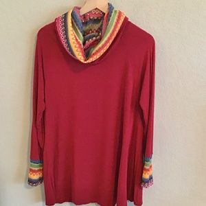 Sun & Moon rainbow cowl neckline sweater